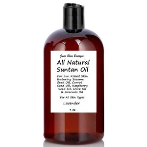 Suntan Oil All Natural For A Sun Kissed Golden Tan 4 oz Bottle Easy Application Top