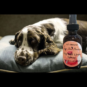Dog Linen Spray, Natural Pet Odor Eliminator, Pet Bed Freshener, Refreshing Lemony Scent For Pet's Beds 2 oz Bottle