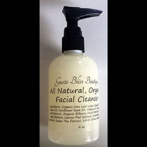 Facial Cleanser Creamy Lotion All Natural Organic With Jojoba Oil Aloe Vera Vitamin E Hyaluronic Acid For All Skin Types