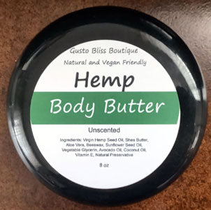 Hemp Body Butter Mousse Thick and Moisturizing Natural Organic Made With Virgin Hemp Seed Oil Moisturizing Skin Conditioning Butter 4 or 8 ounce Jars