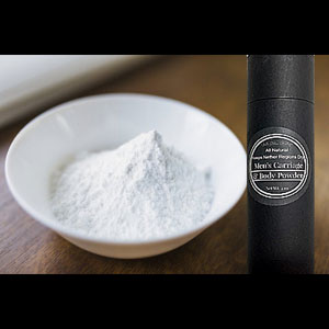 Men’s Carriage & Body Powder Large 4 oz Shaker Containers Unscented Aluminum and Talc Free For Mens Body