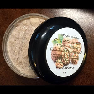 Goat Milk Manuka Honey & Walnut Exfoliating Face Scrub Organic Natural Gentle Moisturizing Softening Soothing Cleanser 4 ounce Jars