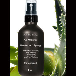 Magnesium Deodorant Spray All Natural With Aloe Vera Gel, Witch Hazel & A Host of Botanical Extracts 4 oz Scented or Nonscented