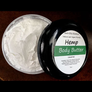 Hemp Body Butter Mousse Thick and Moisturizing Natural Organic Made With Virgin Hemp Seed Oil Moisturizing Skin Conditioning Butter 4 or 8 ounce Jars